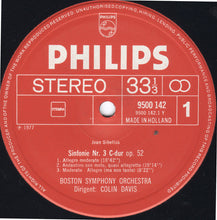 Load image into Gallery viewer, Sibelius* : Boston Symphony Orchestra, Colin Davis* : Symphonies Nos. 3 And 6 (LP)