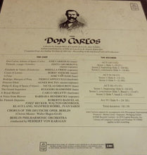Load image into Gallery viewer, Verdi* ' José Carreras ' Mirella Freni ' Nicolai Ghiaurov ' Agnes Baltsa ' Piero Cappuccilli ' Ruggero Raimondi ' Berliner Philharmoniker, Herbert Von Karajan : Don Carlos (4xLP + Box)