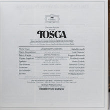Load image into Gallery viewer, Giacomo Puccini, Herbert Von Karajan, Berliner Philharmoniker, Chor der Deutschen Oper Berlin, Katia Ricciarelli, José Carreras, Fernando Corena, Victor von Halem, Wolfgang Bünten : Tosca (2xLP + Box)