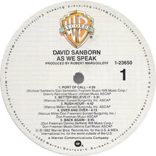 Load image into Gallery viewer, David Sanborn : As We Speak (LP, Album, Rim)
