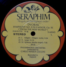 Load image into Gallery viewer, Carlo Maria Giulini, Dvořák*, Philharmonia Orchestra : Symphony "From The New World" (No. 9 In E Minor - Old No. 5) / Carnival Overture (LP, Album)