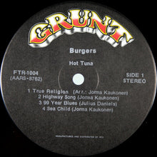Laden Sie das Bild in den Galerie-Viewer, Hot Tuna : Burgers (LP, Album, Ind)