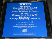 Charger l'image dans la galerie, Jascha Heifetz : Beethoven Concerto in D; Brahms Concerto in D (CD, Album, Comp)