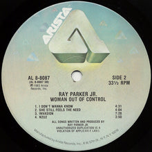 Load image into Gallery viewer, Ray Parker Jr. : Woman Out Of Control (LP, Album, RCA)