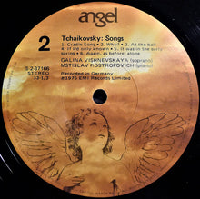 Load image into Gallery viewer, Tchaikovsky*, Galina Vishnevskaya, Mstislav Rostropovitch* : Tchaikovsky Songs (LP)