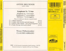 Charger l'image dans la galerie, Anton Bruckner, Wiener Philharmoniker, Claudio Abbado : Symphonie No. 7 (CD)