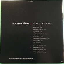 Load image into Gallery viewer, Van Morrison : Days Like This (CD, Album)