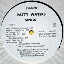Load image into Gallery viewer, Patty Waters : Sings (LP, Album)