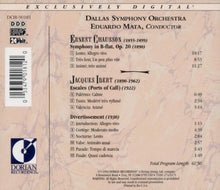 Load image into Gallery viewer, Chausson*, Ibert* / Dallas Symphony Orchestra, Eduardo Mata : Chausson: Symphony in B-Flat; Ibert: Escales / Divertissement (CD, Album)