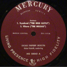 Charger l'image dans la galerie, Smetana* / Mozart*, Rafael Kubelik Conducting The Chicago Symphony Orchestra : Vysehrad "The High Castle" / Vltava "The Moldau" / Symphony No. 38 In D (K. 504) "Prague" (LP, Album)
