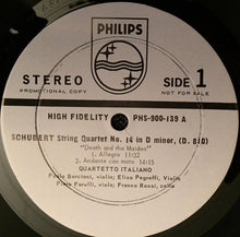 Load image into Gallery viewer, Quartetto Italiano, Paolo Borciani, Elisa Pegreffi, Dino Asciolla, Franco Rossi (2) : Schubert String Quartet Death And The Maiden (LP, Pro)