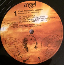 Load image into Gallery viewer, Verdi* - Arroyo*, Domingo*, Cappuccilli*, Cossotto*, Grist*, Chorus Of The Royal Opera House, Covent Garden, New Philharmonia Orchestra, Riccardo Muti : Un Ballo In Maschera (3xLP, Quad + Box)
