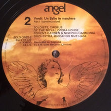 Load image into Gallery viewer, Verdi* - Arroyo*, Domingo*, Cappuccilli*, Cossotto*, Grist*, Chorus Of The Royal Opera House, Covent Garden, New Philharmonia Orchestra, Riccardo Muti : Un Ballo In Maschera (3xLP, Quad + Box)