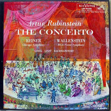 Load image into Gallery viewer, Artur Rubinstein* - Reiner*, Chicago Symphony* / Wallenstein*, RCA Victor Symphony* - Grieg* / Liszt* / Rachmaninoff* : The Concerto (2xLP, Album, Mono + Box)