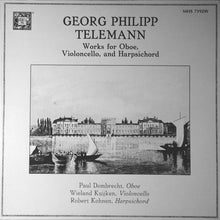 Load image into Gallery viewer, Georg Philipp Telemann / Paul Dombrecht - Wieland Kuijken - Robert Kohnen : Georg Philipp Telemann - Works for Oboe, Violincello, and Harpsichord (LP, Album)