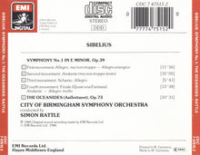 Load image into Gallery viewer, Sibelius*, Simon Rattle*, City Of Birmingham Symphony Orchestra : Symphony No. 1 In E Minor / The Oceanides (CD, Album, RE)