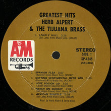 Charger l'image dans la galerie, Herb Alpert & The Tijuana Brass : Greatest Hits (LP, Comp, Mon)