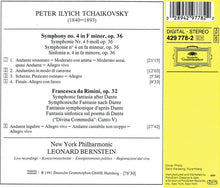Laden Sie das Bild in den Galerie-Viewer, Tchaikovsky*, New York Philharmonic, Leonard Bernstein : Symphony No. 4 / Francesca Da Rimini (CD, Album)
