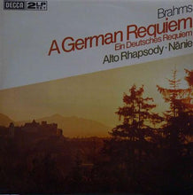 Laden Sie das Bild in den Galerie-Viewer, Johannes Brahms, Agnes Giebel, Helen Watts, Hermann Prey, Ernest Ansermet : Ein Deutsches Requiem, Op. 45 / Nänie, Op. 82 / Rhapsodie Für Alt, Männerchor Und Orchester, Op. 53 (2xLP)