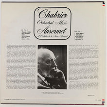 Charger l'image dans la galerie, Chabrier*, Ansermet*, L'Orchestre De La Suisse Romande : Orchestral Music (LP, Album, RE, RP)