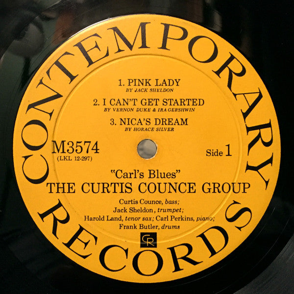 極美盤/US盤/黄ラベル/The Curtis Counce Quintet Buy The Curtis Counce Group : Carl's Blues (LP, Album, Mono