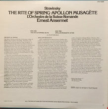 Load image into Gallery viewer, Stravinsky*, Ernest Ansermet, L'Orchestre De La Suisse Romande : The Rite Of Spring-Apollon Musagate (LP, Comp, RP)