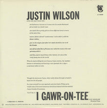 Charger l'image dans la galerie, Justin Wilson : I Gawr-on-tee (LP, Album)