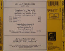 Load image into Gallery viewer, Brahms*, Berliner Philharmoniker, Herbert von Karajan : Symphonie No. 3 • Tragische Ouvertüre = Tragic Overture (CD, Comp)