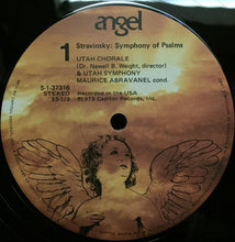 Load image into Gallery viewer, Stravinsky* – Maurice Abravanel*, Utah Chorale & Utah Symphony* / Utah Chamber Orchestra : Symphony Of Psalms / Apollo (Ballet In Two Scenes) (LP, Album)