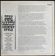 Load image into Gallery viewer, Dean (Tex) Martin* : Country Style (LP, Album, Mono)
