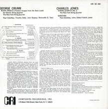 Load image into Gallery viewer, George Crumb / Charles Jones (4) With Paul Zukofsky : Black Angels (For Electric String Quartet) / String Quartet No. 6 / Sonatina (LP, Album, RP)