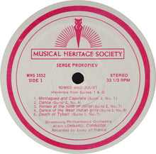 Load image into Gallery viewer, Sergei Prokofiev, Strasbourg Philharmonic Orchestra*, Alain Lombard : Romeo And Juliet / Cinderella (Excerpts From The Ballets) (LP, RE)