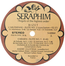 Load image into Gallery viewer, André Cluytens, Bizet* - Paris Conservatoire Orchestra* : L'Arlésienne - Suites Nos.1 & 2 / Carmen Suite No.1 (LP, Album)