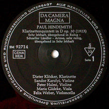Load image into Gallery viewer, Paul Hindemith : Klarinettenquintett - Quartett Für Klarinette, Violine, Cello Und Klavier (LP)