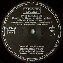 Load image into Gallery viewer, Paul Hindemith : Klarinettenquintett - Quartett Für Klarinette, Violine, Cello Und Klavier (LP)