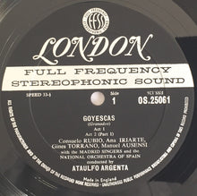 Load image into Gallery viewer, Granados*, Consuelo Rubio, Ana María Iriarte, Ginés Torrano, Manuel Ausensi, The Madrid Singers* And The National Orchestra Of Spain* Conducted By Ataulfo Argenta* : Goyescas (LP, Album)