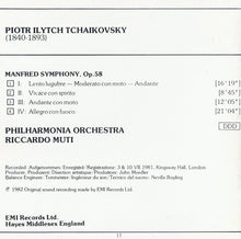 Laden Sie das Bild in den Galerie-Viewer, Tchaikovsky*, Riccardo Muti, Philharmonia Orchestra : Manfred Symphony (CD, RE)