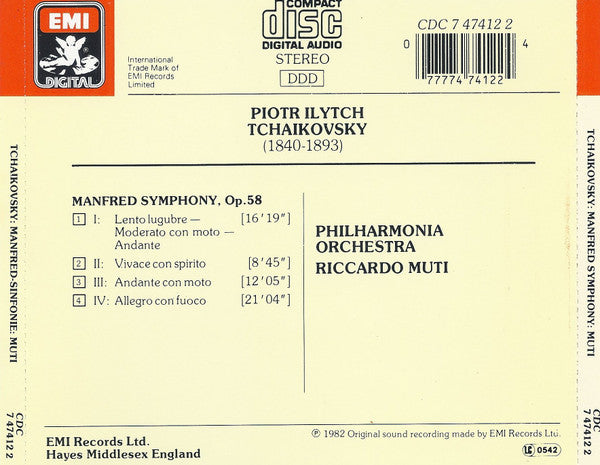 Buy Tchaikovsky*, Riccardo Muti, Philharmonia Orchestra : Manfred