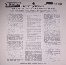Load image into Gallery viewer, Betty Johnson : The Song You Heard When You Fell In Love . . . (LP, Album)
