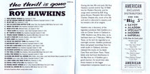 Load image into Gallery viewer, Roy Hawkins : The Thrill Is Gone (CD, Comp)