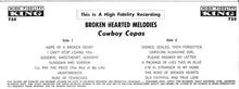 Load image into Gallery viewer, Cowboy Copas : Broken-Hearted Melodies (LP)