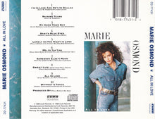 Load image into Gallery viewer, Marie Osmond : All In Love (CD, Album, RE)