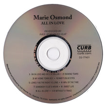 Load image into Gallery viewer, Marie Osmond : All In Love (CD, Album, RE)