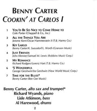 Load image into Gallery viewer, Benny Carter : Cookin' At Carlos I (CD, Album)