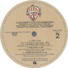 Charger l'image dans la galerie, David Sanborn : Hideaway (LP, Album, Jac)
