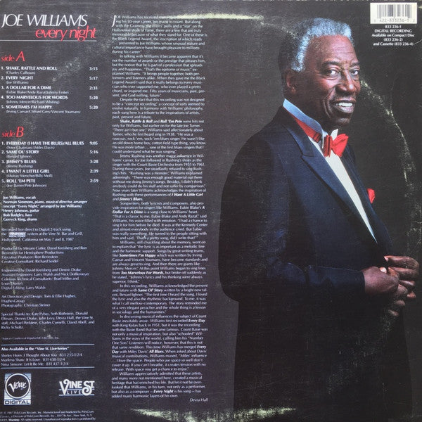 Buy Joe Williams : Every Night (Live At Vine St.) (LP, Album, EMW) Online  for a great price – Record Town TX