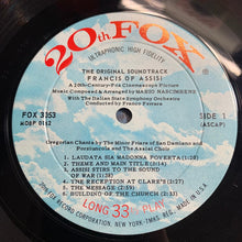 Load image into Gallery viewer, Mario Nascimbene : Francis Of Assisi (Music From The Original Soundtrack) (LP, Album, Mono)