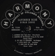 Laden Sie das Bild in den Galerie-Viewer, Dinah Shore : Lavender Blue (LP, Styrene)