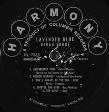 Laden Sie das Bild in den Galerie-Viewer, Dinah Shore : Lavender Blue (LP, Styrene)