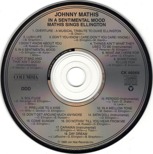 Johnny Mathis - In A Sentimental Mood: Mathis Sings Ellington - CD